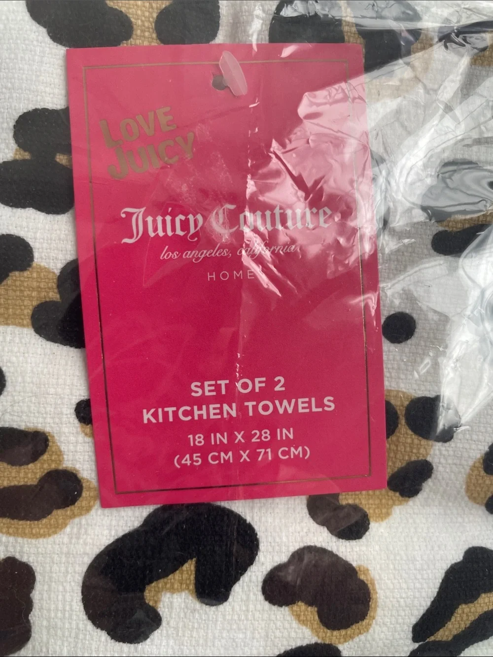 Juicy couture set of 2 Kitchen Towels NEW